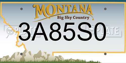 3A85S0 Montana License Plate