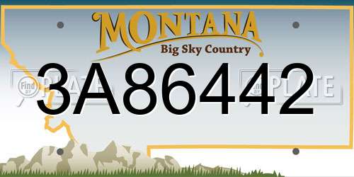 3A86442 Montana License Plate