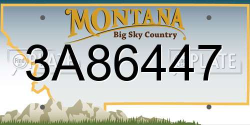 3A86447 Montana License Plate