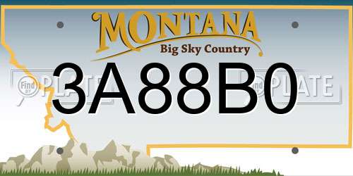 3A88B0 Montana License Plate