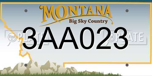 3AA023 Montana License Plate