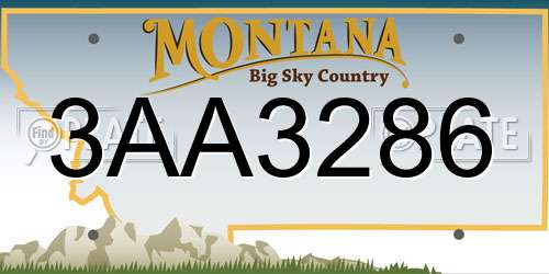 3AA3286 Montana License Plate