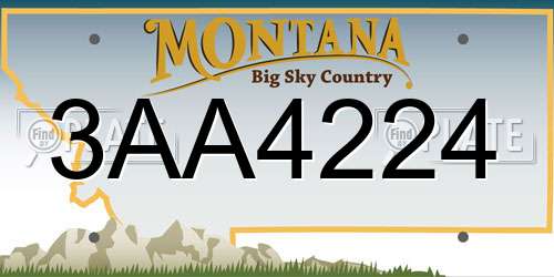 3AA4224 Montana License Plate