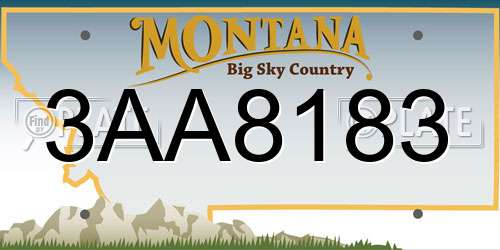 3AA8183 Montana License Plate
