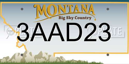 3AAD23 Montana License Plate