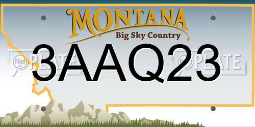 3AAQ23 Montana License Plate