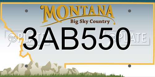 3AB550 Montana License Plate