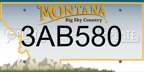 3AB580 Montana License Plate