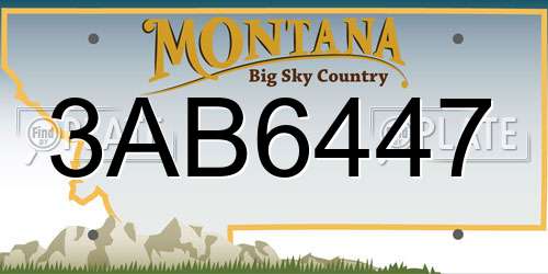 3AB6447 Montana License Plate