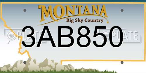 3AB850 Montana License Plate