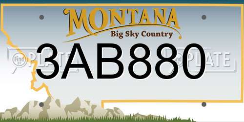 3AB880 Montana License Plate
