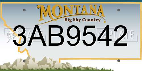 3AB9542 Montana License Plate