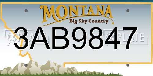 3AB9847 Montana License Plate