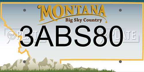3ABS80 Montana License Plate