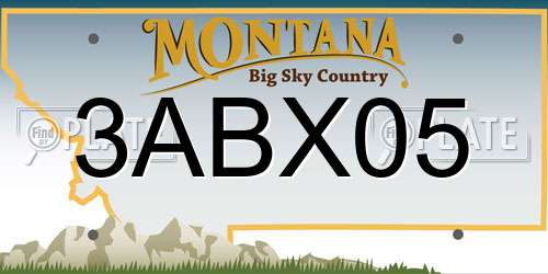 3ABX05 Montana License Plate
