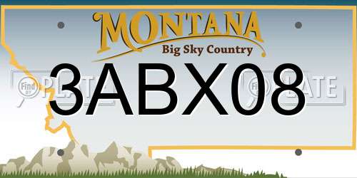 3ABX08 Montana License Plate