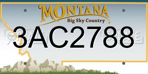 3AC2788 Montana License Plate