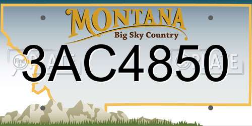 3AC4850 Montana License Plate