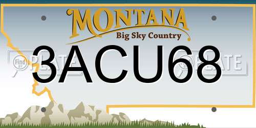 3ACU68 Montana License Plate