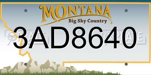 3AD8640 Montana License Plate