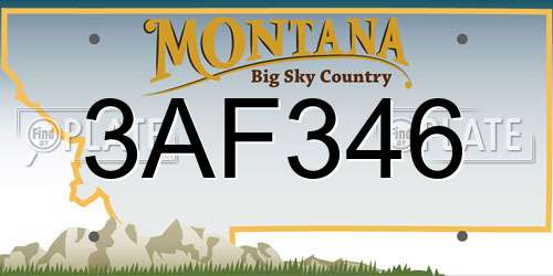 3AF346 Montana License Plate