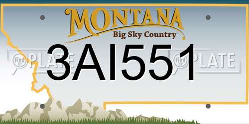3AI551 Montana License Plate
