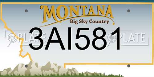 3AI581 Montana License Plate