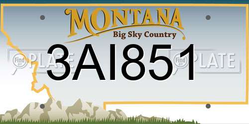3AI851 Montana License Plate