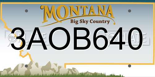 3AOB640 Montana License Plate