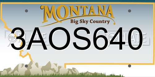 3AOS640 Montana License Plate