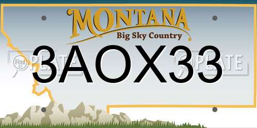 3AOX33 Montana License Plate
