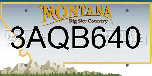 3AQB640 Montana License Plate