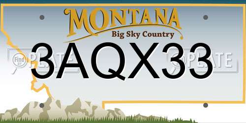 3AQX33 Montana License Plate
