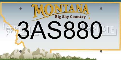 3AS880 Montana License Plate