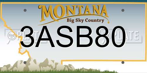 3ASB80 Montana License Plate