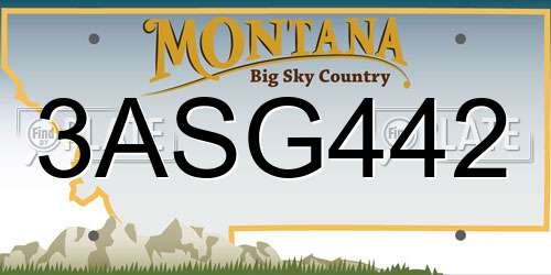 3ASG442 Montana License Plate