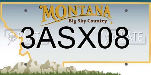 3ASX08 Montana License Plate