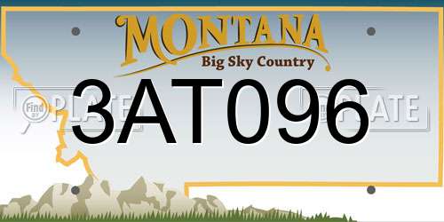 3AT096 Montana License Plate
