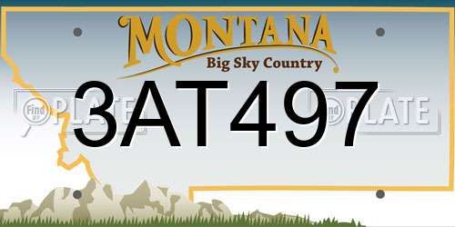 3AT497 Montana License Plate