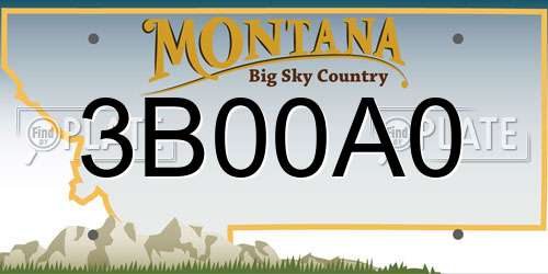 3B00A0 Montana License Plate
