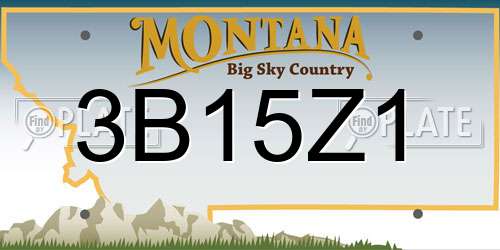 3B15Z1 Montana License Plate