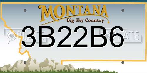 3B22B6 Montana License Plate
