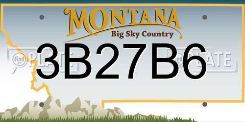 3B27B6 Montana License Plate