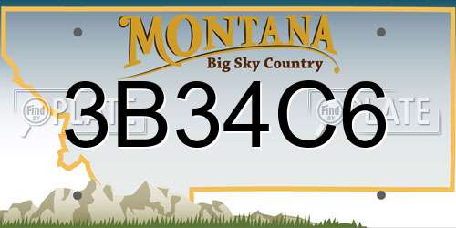 3B34C6 Montana License Plate
