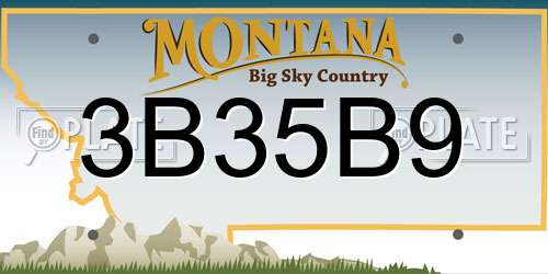 3B35B9 Montana License Plate