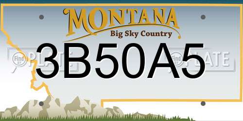 3B50A5 Montana License Plate