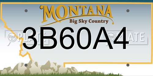 3B60A4 Montana License Plate