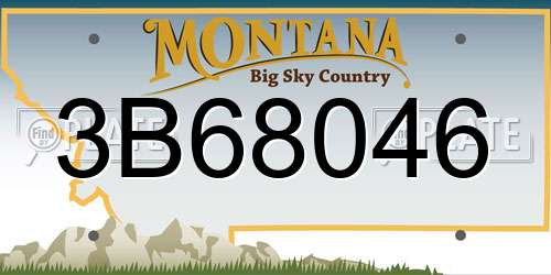 3B68046 Montana License Plate