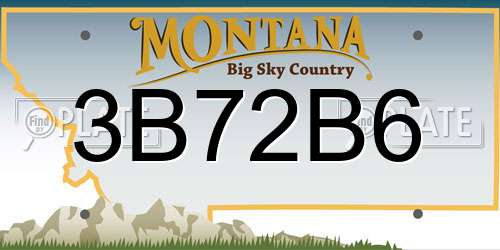 3B72B6 Montana License Plate
