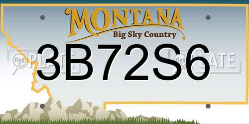 3B72S6 Montana License Plate